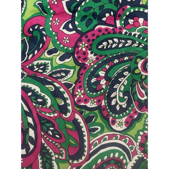 Talbot's Sz 8P Work Pencil Skirt Paisley Floral Green Career Casual Cotton - Picture 2 of 7